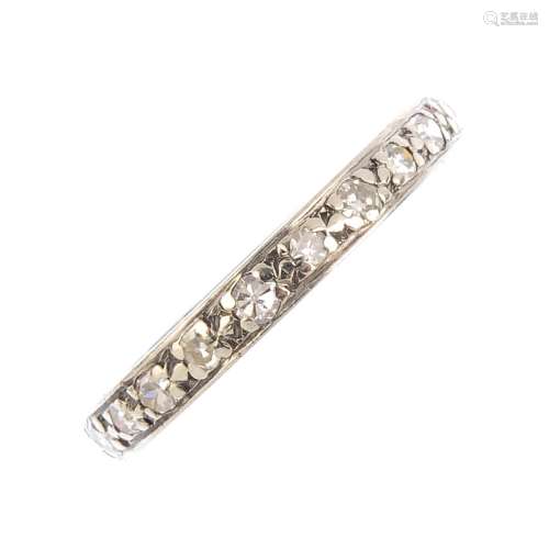 A diamond eternity ring. Designed as a single-cut diamond line. Estimated total diamond weight 0.