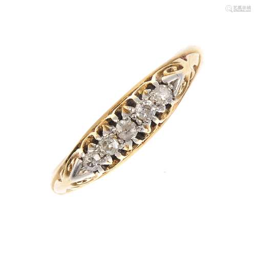 Two diamond dress rings. To include an early 20th century 18ct gold star-set diamond ring,