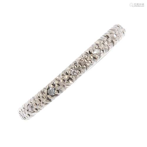 A diamond eternity ring. Designed as a single-cut diamond line. Estimated total diamond weight 0.