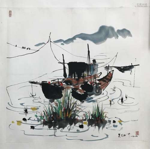 CHINESE SCROLL PAINTING OF LAKEVIEWS