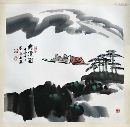 CHINESE SCROLL PAINTING OF LAKEVIEWS