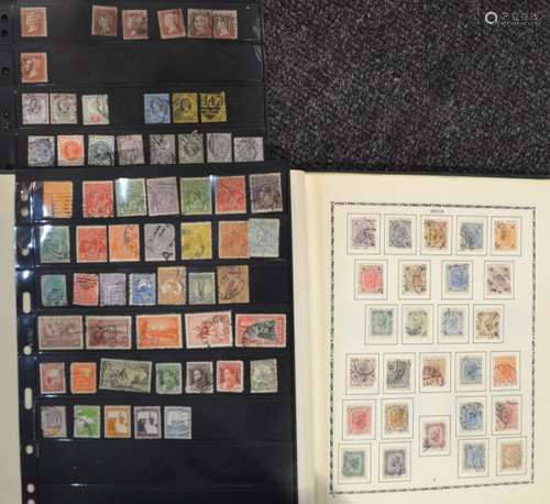 A collection of foreign postage stamps contained within 'Lighthouse', 'Stanley Gibbons' and other stock books and on stockcards, including German, French and French Colonies, together with some early 20th Century Australian stamps on stockcard. (qty)