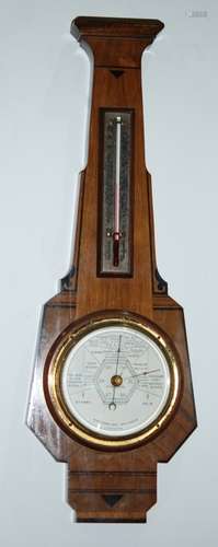 A 1930s Art Deco overpainted line decorated barometer by Short and Mason.