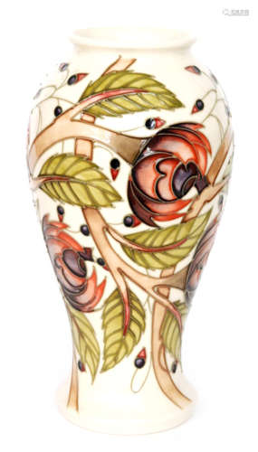 A Moorcroft Pottery vase decorated in the Pirouette Breeze pattern, designed by Emma Bossons, impressed marks, dated 2001, height 30cm