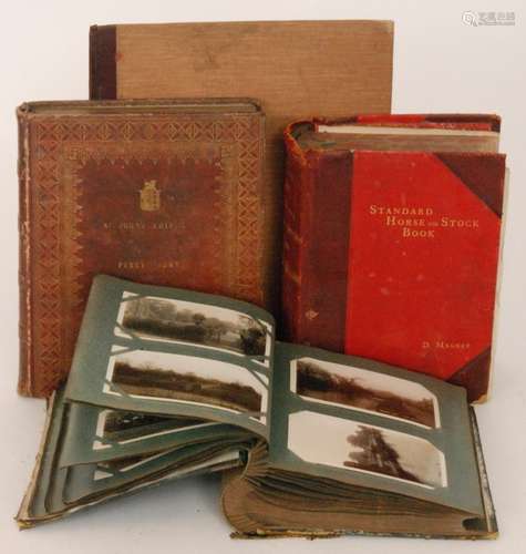 An Edwardian postcard album relating  Perry Hall Perry Barr Birmingham containing real photographic cards of social life, hunt meets and a prayer book also a prayer book for St John's chapel, a horse and stock farriers catalogue and a volume relating to the Calthorpe estate (4)