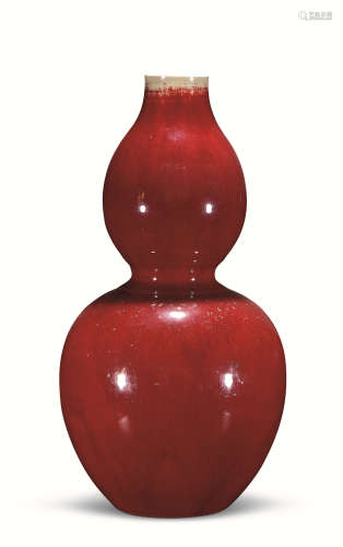 清中期 祭红釉葫芦瓶