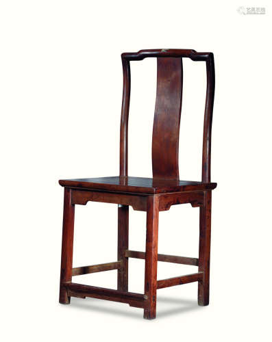 清 红木素面单背椅