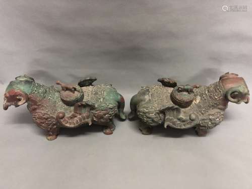 A Pair of Bronze Beasts