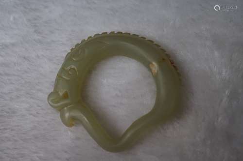 A Carved  Antique Jade Dragon