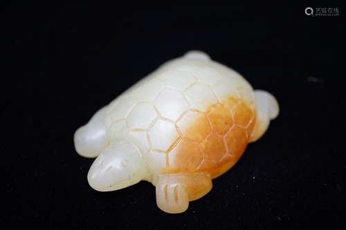 A Carved  Hetian Jade Tortoise