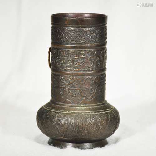 A Bronze Straight Neck Vase