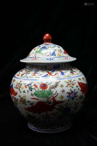 Chinese Wucai Glazed Jar