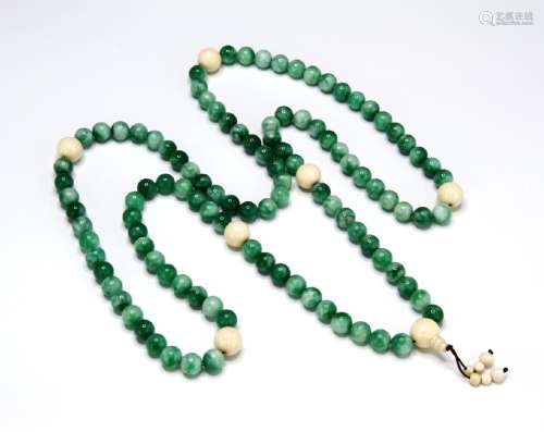 Jadeite Prayer Beads Necklace