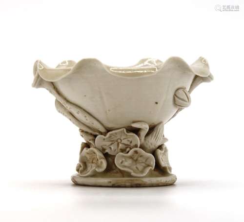 Rare Ting White Glazed Lotus Cup