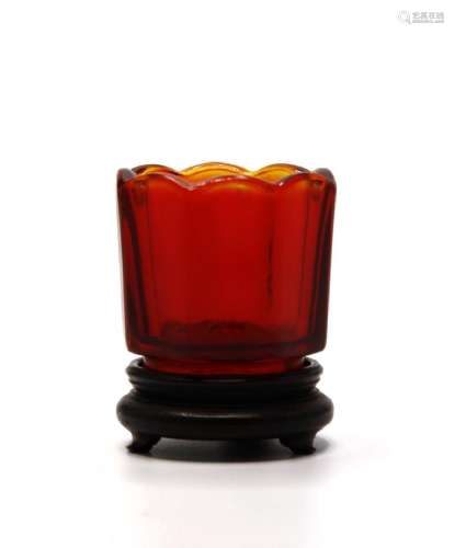 Chinese Ruby Red Glass Wine Cup, Chien-lung