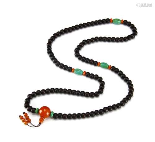 Zitan Wood Prayer Beads Necklace