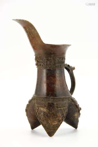 Patinated Bronze Wine Vessel, Song