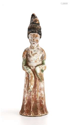Painted Pottery Figure of Lady