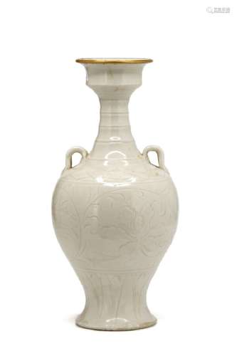 Chinese Carved Ting Ware Baluster Vase