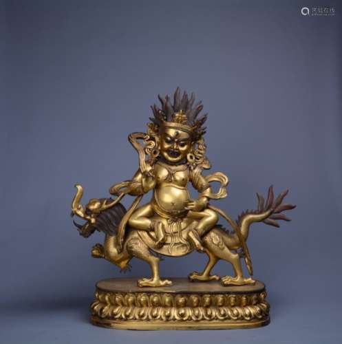 Chinese Gilt Bronze God of wealth