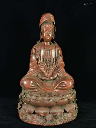 Chinese Qing Lacquer Guanyin, Mark