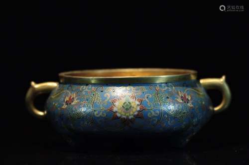 Chinese Cloisonne Triple feet Burner, Mark