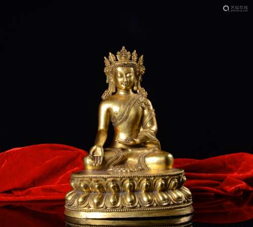 Ming Gilt Bronze Sakyamuni Buddha