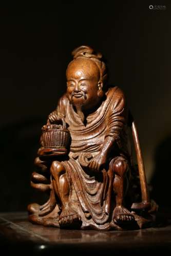 Chinese Bamboo Carved Old Man