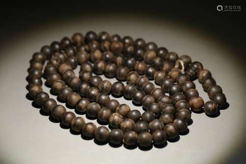 Chinese ChengXiang Wood Beads Necklace