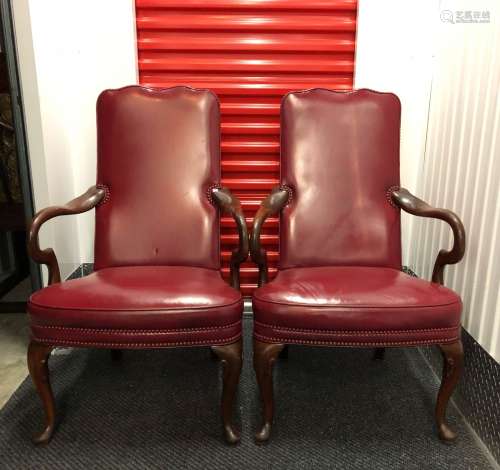 Pair of Red Antique Furniture Chairs