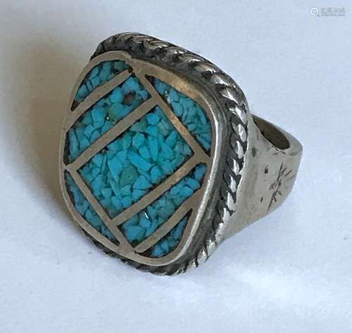 Indian Silver Ring Mounted Turquoise