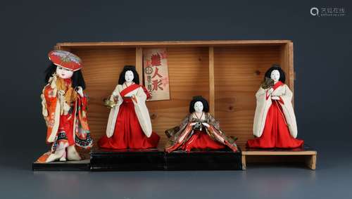 A Set of 4 Japanese Doll in Original Box