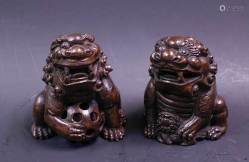 Pair of Chinese Bamboo FooDog