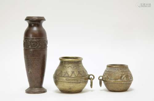 3 Pieces of Chinese Bronze Jar &Vase