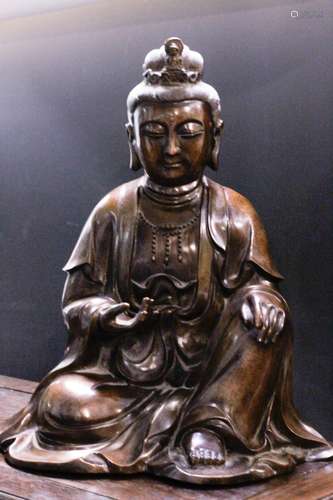 Chinese Bronze Seating Buddha