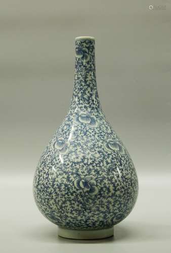 Chinese Blue/White Porcelain Vase, 18th C.