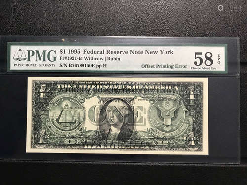 American One Dollar Print Error PCGS Certified