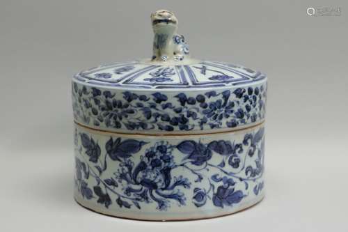 Chinese Blue/White Porcelain Box