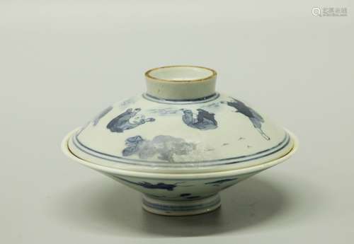 Chinese Blue/White Porcelain Cover Dish