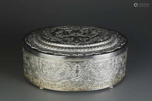 European 19th C. Silver Plated Box w/ Mark