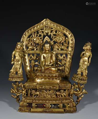 Chinese GIlt Bronze 