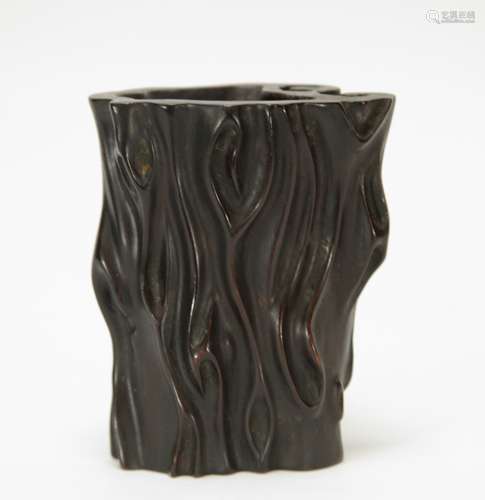 Chinese Wood Carved Brush Pot