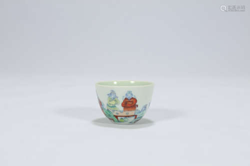 Chinese Doucai porcelain cup.