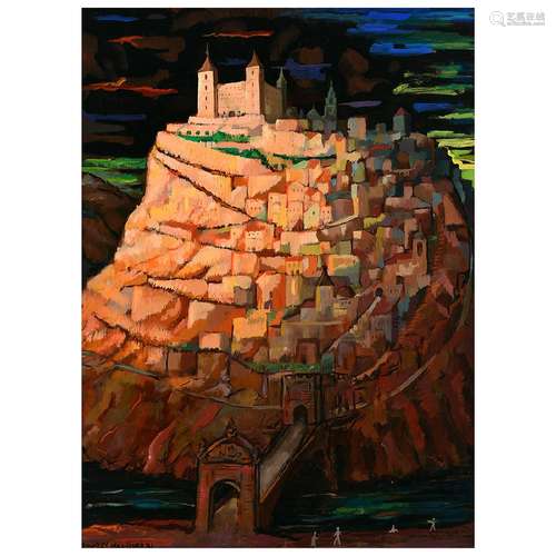 Buckley Macgurrin "Vista de Toledo" oil on masonite