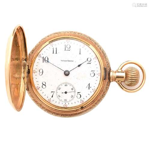 Waltham 14k Yellow Gold Pocket Watch.