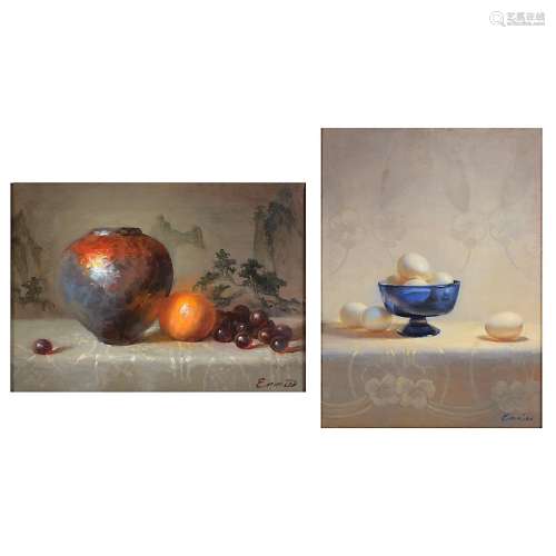 Cary Ennis "Still Life with Vase" and "Still Life with