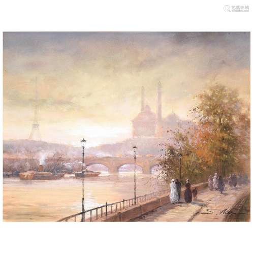 Elena Markov Paris Landscape, pastel