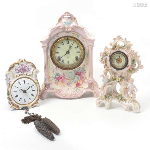 Two German Porcelain Clocks