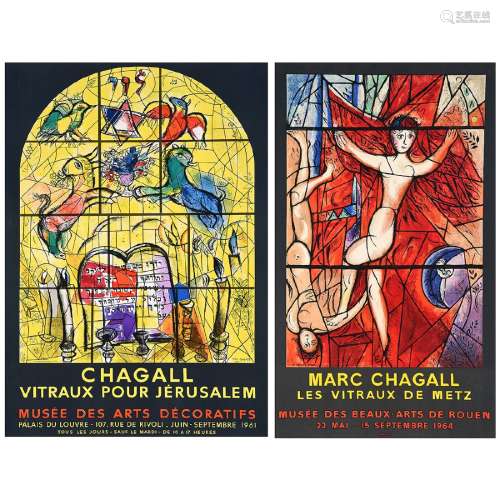 After Marc Chagall, two lithograph posters