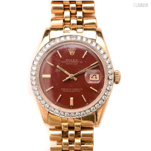 Rolex Oyster Perpetual Date Just, Diamond, 18k Gold